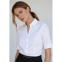 MORE&MORE Kurzarmbluse Baumwollstretchbluse