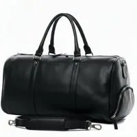 BACCINI Reisetasche echt Leder Weekender groß schwarz-52-cm, Echtleder Reisegepäck für Damen & Herren, Sporttasche XL schwarz