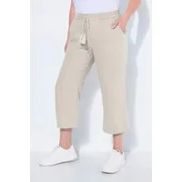 Ulla Popken Funktionshose 7/8-Leinenhose elastischer Bund natürlich kühl
