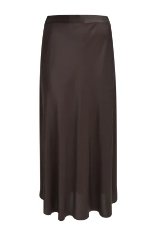 Milano Italy - skirt w/ elastic waistband at back mocca - Gr. - 40