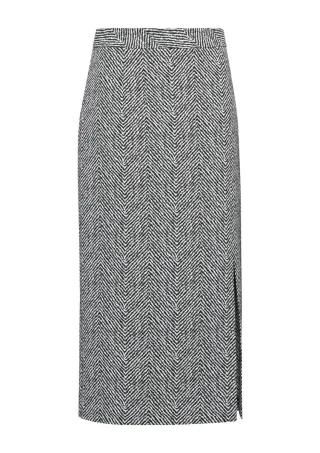 comma - Jacquard-Rock mit All-over-Print und Reißverschluss schwarz/weiß - Gr. - 44