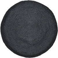 Marrakesch Orient & Mediterran Interior Teppich Tapis en jute de décoration ethno-boho Abrila, rond, 80 cm, noir, Höhe: 10 mm, Handarbeit