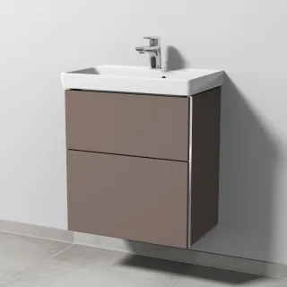 Sanipa 3way Waschtischunterbau zu Villeroy & Boch Avento Waschtisch mit 2 Auszügen, Taupe-Matt BP6201T