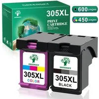 Greensky 2er Kompatibel für HP 305 XXL Multipack Tintenpatrone (Envy Serie 6010 6020 6022 6030 6032 6052 6458 6464 6475, 999-tlg., DeskJet 2710 2720 2721 4130 Plus 4120)