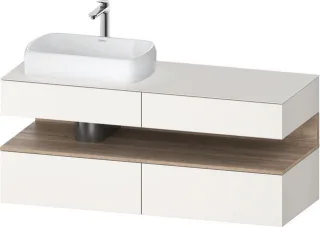 Duravit Qatego Konsolenwaschtischunterbau wandhängend Weiß Supermatt 1400x550x600 mm - QA47650558400 QA4765055840000