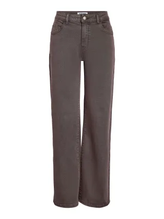 NOISY MAY - NMYOLANDA MW STRAIGHT JEANS COLORED NOOS Chocolate Brown - Gr. - 30