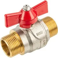 tecuro Kugelhahn beidseitig AG 3/8 bis 1 Zoll, Flügelgriff