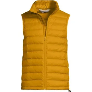 Ultraleichte verstaubare Wanderweight-Daunenweste für Herren, Herren, size: regular, Gelb, Polyester/Nylon/Daunen, by Lands' End