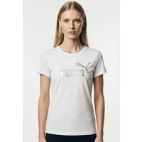PUMA T-Shirt ESS NO 1 LOGO METALLIC TEE Kurzarm, mit Rundhalsausschnitt