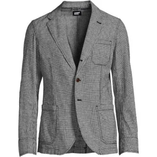 Soft Ease Sakko aus Leinen/Baumwoll-Mix, Herren, size: regular, Schwarz, by Lands' End