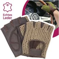 Adapter Universe Lederhandschuhe Autofahrer Handschuhe Retro Vintage Leder Fingerlose Fahrerhandschuhe