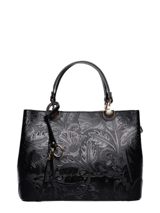 Anna Luchini Schwarz Rindsledertasche