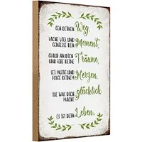 Roomando Holzbild Holzschild Spruch 20x30cm geh deinen Weg lache viel