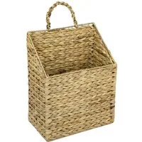 HMF Flechtkorb Hängekorb aus Wasserhyazinthe (1 St), Zeitungskorb zum Aufhängen, 30 x 17,5 x 38 cm