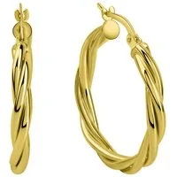 Fascination by Ellen K. Paar Creolen 585/- Gelbgold gedreht