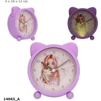 Depesche Spiel TOPModel Wecker BLOOMING KITTY - Lila mit Katzen-Motiv