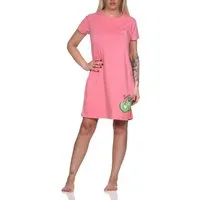 Normann Nachthemd Normann Damen kurzarm Nachthemd Sleepshirt mit Kiwi als Motiv