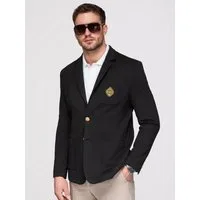 OMBRE Anzugsakko Blazer OM-BLZB-0166 V-2 black S Schwarz M (kein Set, 1-tlg) Slim Fit