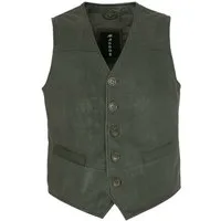 Maddox Lederweste Emilio MADDOX - Herren Lederweste Lammnubuk olive
