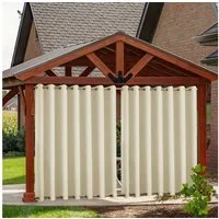 BTTO V&G Vorhang Outdoor Vorhänge,Winddicht Outdoor Gardinen mit Ösen Oben und Unten, Wasserdicht