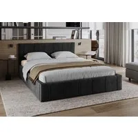 FDM Polsterbett FLORIDA Paris Bettgestell 90x200, 120x200, 140x200, 160x200, 180x200cm (verfügbar 90x200 120x200 140x200 160x200 180x200cm, Bettrahmen, Bett, mit großen gepolsterten Kopfteil, mit Bettkasten zum aufklappen), Hebbarer Metallrahmen, Bet