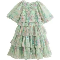 Next Partykleid Festliches Kleid aus Mesh mit Blumen + Pailletten (1-tlg)