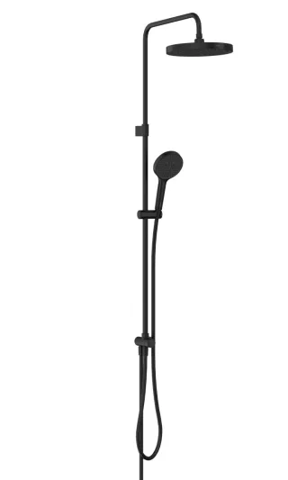 VitrA Core Round Duschsystem mit Kopf- und Handbrause Wandmontage Schwarz Matt,A4591836EXP A4591836EXP
