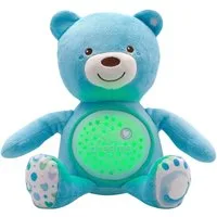 Chicco Kuscheltier First Dreams Baby Bär, Hellblau, mit Lichtprojektion und Soundfunktion