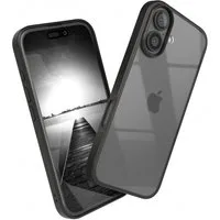 EAZY CASE Handyhülle Bumper Case für Apple iPhone 16 6,1 Zoll, Hülle Durchsichtig kratzfest Back Cover mit Displayschutz Schwarz