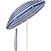 Sekey Sonnenschirm Ø 160 cm Balkonschirm Rund Strandschirm Sonnenschirm mit Schutzhülle, LxB: 160,00x160,00 cm, Neigungswinkel verstellbar, Höhe verstellbar, mit Tragetasche
