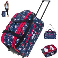 ELEPHANT Trolley Reisetasche Damen Duffle Bag Travel Reisetrolley 55 cm Flower, Weekender Sauna Reise Sport Trolly Tasche Rollen