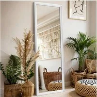 BBWL Ganzkörperspiegel Quadratischer Holzrahmen Ganzkörperspiegel 160x50 cm, Hochwertiges Spiegelglas HD Reflektion Stabile Verpackung Vielseitig