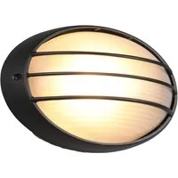 TRIO Leuchten Außen-Wandleuchte, ohne Leuchtmittel, Gitterlampe oval, Garten-Beleuchtung mit Strom für Haus-Wand, Schwarz
