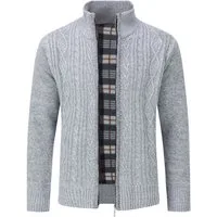 Allthemen Cardigan mit Stehkragen Herren Strickjacke mit reißverschluss