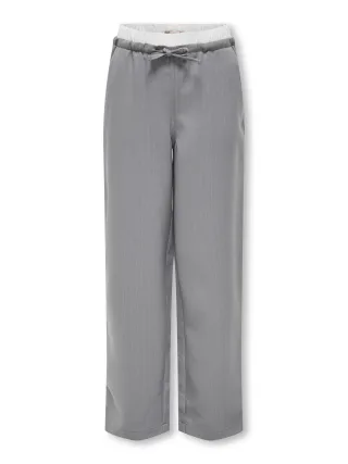 KIDS ONLY - KOGMILEY LIFE PINSTR. BOXER STR PANT PNT Medium Grey Melange - Gr. - 146