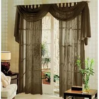 Gardinenbox Gardine (3 St), Schlaufen, transparent, Voile, Voile komplett Gardinen Set 3 teilig