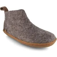 WoolFit Yeti Barfußhausschuhe mit Naturgummisohle Hausschuh mit Footprint Fußbett