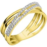Firetti Goldring Schmuck Geschenk Gold 375 Fingerring Ring, mit Zirkonia (synth)