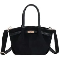 ITALYSHOP24 Schultertasche Damen Tasche Tote Bag Handtasche Wildleder Optik Mini Bag Business, Umhängetasche Samt Crossbody Damentasche Cross Over Freizeit Mini Bag