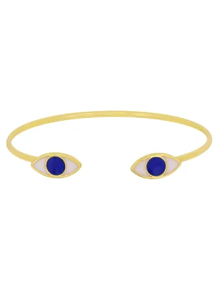Fashionbox Armreif Messing vergoldet "Sparkle Evil Eye" blau