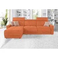 DOMO collection Ecksofa Ava mit moderner Sitzheftung & toller Doppelnaht, komfortabel, L-Form, mit Recamiere, inkl. Federkern, wahlweise mit Kopfteilverstellungen