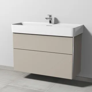 Sanipa 3way Waschtischunterbau zu Laufen VAL Waschtisch mit 2 Auszügen, Kaschmir-Matt BP8241U