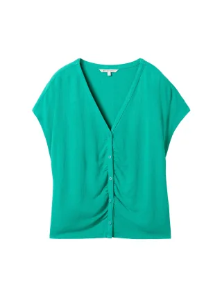 Denim Tom Tailor - Bluse mit Knopfleiste bright green - Gr. - M