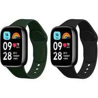 kwmobile 2x Uhrenarmband für Xiaomi Redmi Watch 3 Active Armband Smartwatch, 2-tlg., Fitnesstracker Band Set aus TPU Silikon - Ersatzarmband Smartwatch