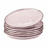 Mirabeau Geschirr-Set Teller 6er Set Biarré rosa, Steinzeug