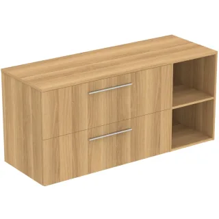 Ideal Standard Möbel-Set 140cm i.life B 2 Auszüge 2 off.Fächer Gr.Chrom Eiche Natur, T5761NX T5761NX