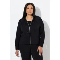 Ulla Popken Sweatjacke Sweatjacke Kapuze Zipptaschen Raglan-Langarm