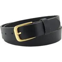 COLOGNEBELT Ledergürtel C16-PL 3 cm breiter Ledergürtel in Schwarz mit Gürtelschnalle in Gold