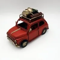 Dynasun Modellauto Car 1804D-679, (1-tlg), Auto Rot Urlaub 15,5cm Metall, Vintage Automodell Retro-Style Oldtimer