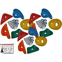 Loggyland Spielturm-Spielzeugset Klettersteine für Bouldewand Kletterwand versch. Größen, (15-tlg), incl. Befestigungsmaterial